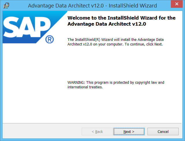 Advantage Data Architect InstallShield Wizard