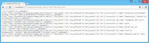 Task table in json format